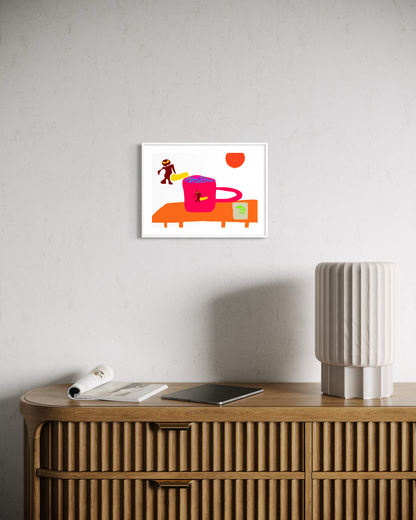 GONNYS Alien Drinking Soap-Tasting Coffee Art Print